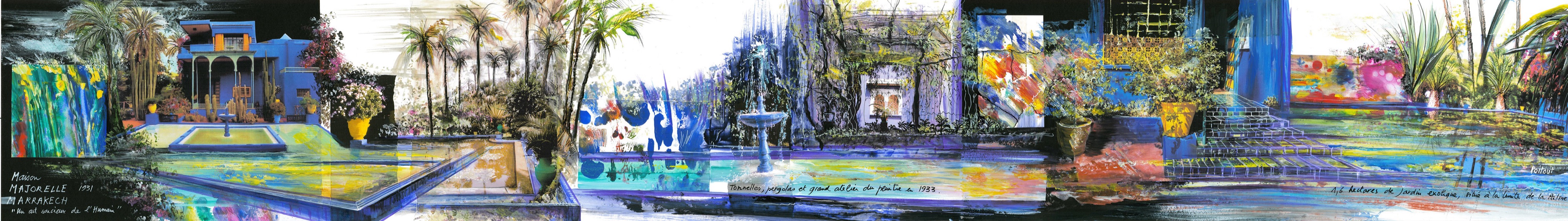 Jardin Majorelle, bassin — Carnets, carnets de voyage de François Poitout