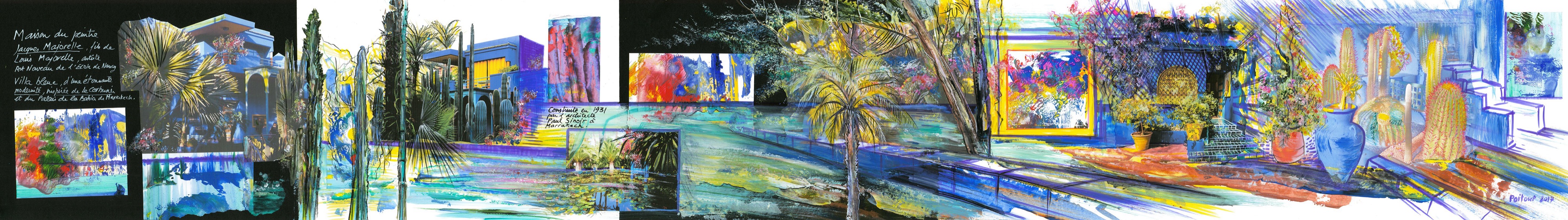 Jardin Majorelle, carre jaune — Carnets, carnets de voyage de François Poitout
