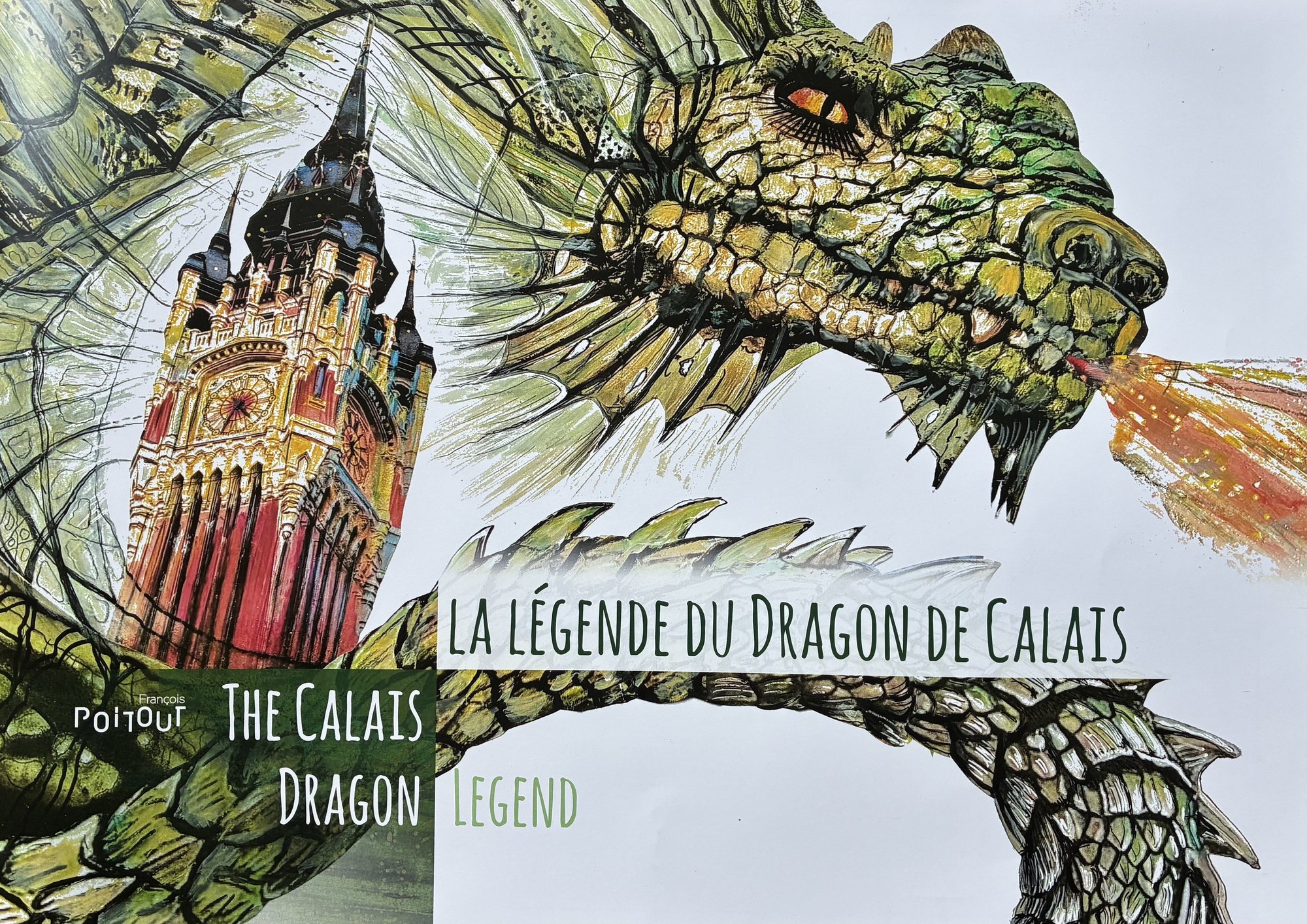 The Calais Dragon Legend — cover — The Calais Dragon Legend — La légende du Dragon de Calais, illustrated books by François Poitout