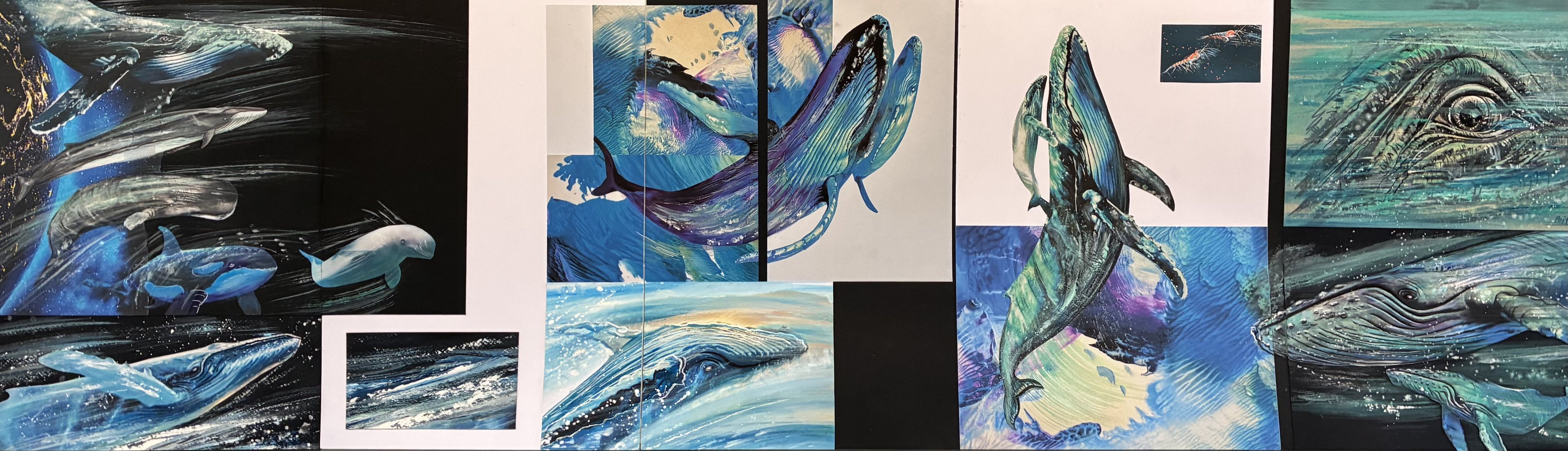 Words of Whales — plates — Words of Whales — Paroles de baleines, illustrated books by François Poitout
