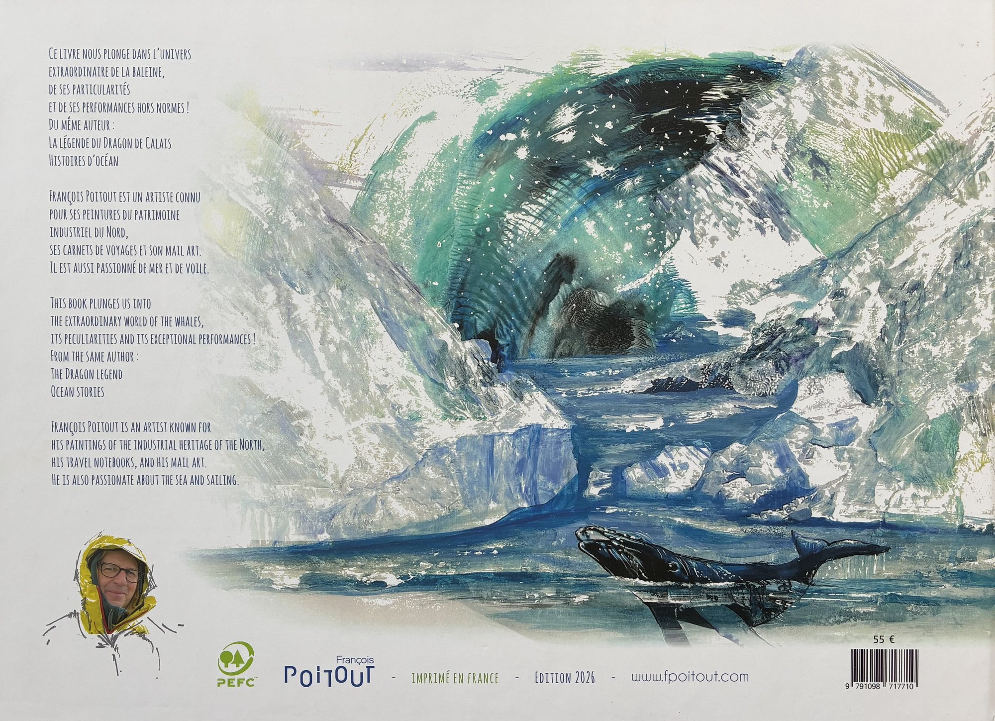 Words of Whales — back cover — Words of Whales — Paroles de baleines, illustrated books by François Poitout