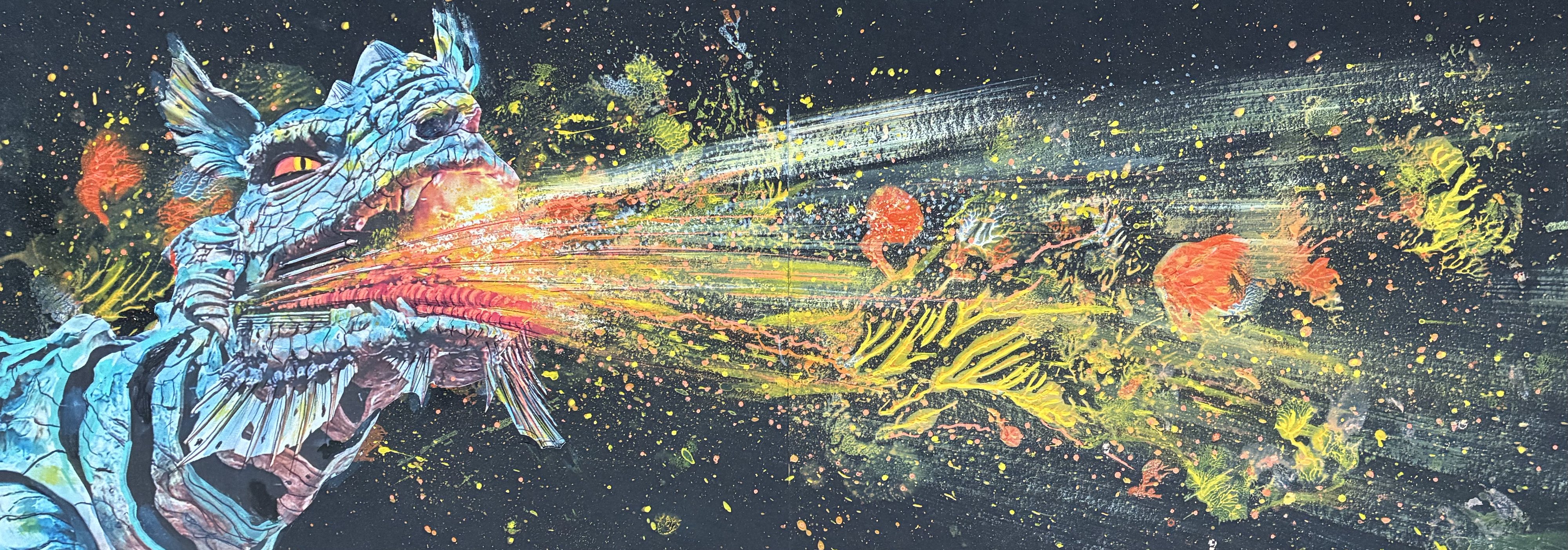 Dragon de feu — Le Dragon de Calais, peinture de François Poitout