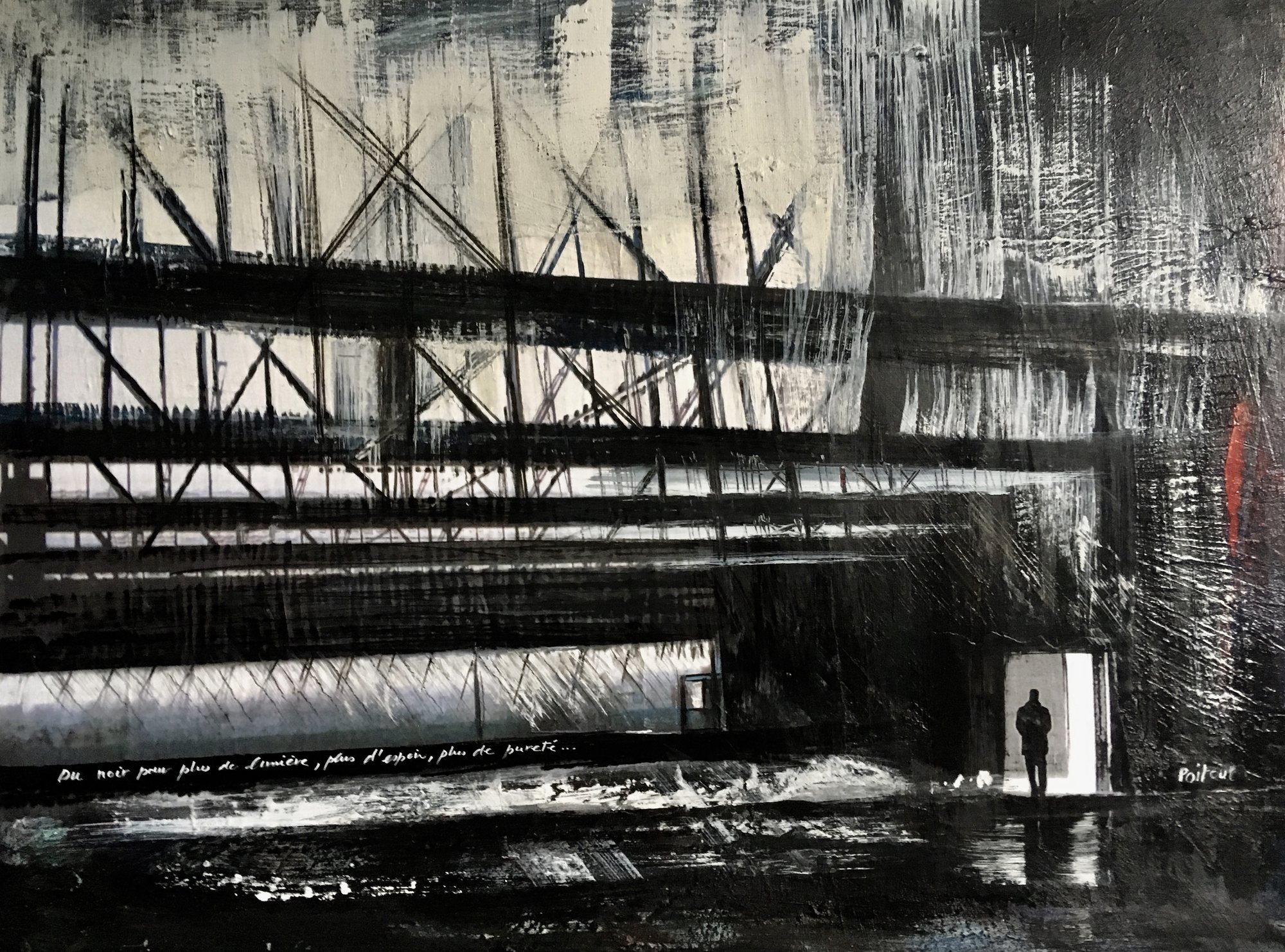 La passerelle — Patrimoine & architecture, peinture de François Poitout